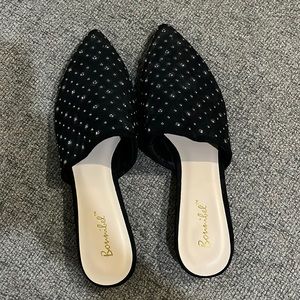 Black studded slip on flats. Size 7 1/2